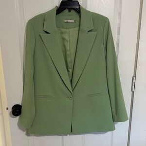 Alice + Olivia Sage Green Blazer